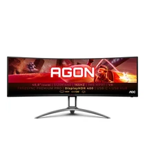 AOC Ívelt Gaming 165Hz monitor 48,8" AG493UCX2, 5120x1440 32:9, 400cd / m2, 1ms, HDMIx3 / DisplayPort / USBx3 AOC