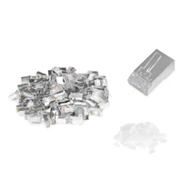 CAT 6 MODULAR PLUG ROUND 100X 8P8C SHIELD FOR ROUND CABLE