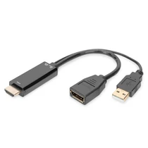 0.2 MHDMI TO DP EXTERNAL POWER 4K 30HZ. 0 2 M BLACK