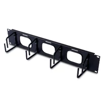 2U HORIZONTAL CABLE ORGANIZER W/ PASS-THRU BLACK