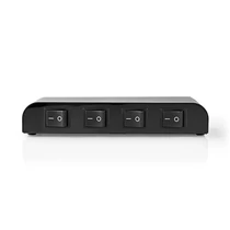 Nedis ASWI2614BK hangszóróvezérlő kapcsolódoboz 4 portos, maximális terhelés csatornánként: 200 W NEDIS