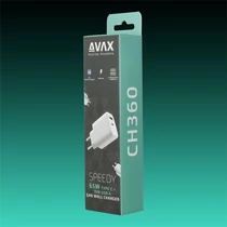 AVAX Hálózati töltő USB-A USB-C 65W, fehér AVAX