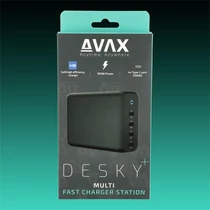 AVAX Hálózati töltő 4xUSB-C 200W Gyorstöltő fekete AVAX