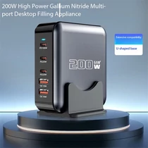 BLACKBIRD Töltő 1xUSB-C PD100W, 2xUSB-C PD20W, 2xUSB GAN200W, Ezüst BlackBird