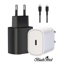 BLACKBIRD Hálózati Adapter T145 25W + Lightning kábel 1m, Fekete BlackBird