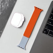 BLACKBIRD Szíj Iwatch készülékhez LITCHI Kék Narancs 42 / 44 / 45 / 46 / 49 mm BlackBird