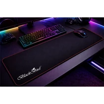 BLACKBIRD Egérpad Gamer DeepBlack  90x40cm 3mm vastag piros varrott szegély BlackBird
