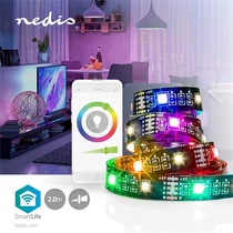 Nedis BTLS20RGBW RGB / meleg fehér Bluetooth LED szalag, IP20, 2m, 2700 K, 380 lm, Android™ / IOS, TV háttérvilágítás NEDIS