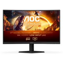 AOC Ívelt Gaming 280Hz monitor 27" C27G4ZXE, 1920x1080, 16:9, 300cd / m2, 0,3ms, 2xHDMI / DisplayPort, HDR10 AOC