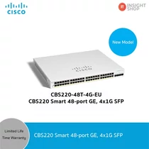 CISCO Switch 48x1000Mbps + 4x1000Mbps SFP, Menedzselhető, Fémházas, Rackes - CBS220-48T-4G-EU CISCO