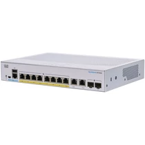 CISCO Switch 8x1000Mbps (POE + ) + 2x1000Mbps SFP, Menedzselhető, Fémházas, Rackes - CBS250-8P-E-2G-EU CISCO