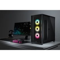 CORSAIR iCUE 5000X RGB Edzett Üveg Mid-Tower Smart Gépház, Fekete