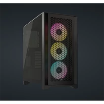 CORSAIR Ház iCUE 4000D RGB AIRFLOW, 3xAF120 RGB ELITE Ventillátorral + Kontroller, Tápegység nélkül, Edzett Üveg, fekete Corsair