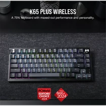 CORSAIR Vezeték Nélküli Billentyűzet Gaming, K65 PLUS 75%, Mechanikus, MLX Red switch, US, fekete Corsair