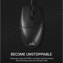 CORSAIR Vezetékes Egér Gaming, M55 Lightwight, 6 programozható gomb, Ultra-könnyű, 16000dpi, fekete Corsair