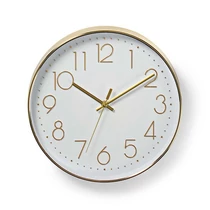 Nedis CLWA015PC30GD falióra, 30 cm átmérő,  1 x AA, arany / fehér, quarz technológia, 1,5V NEDIS