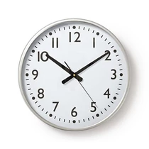 Nedis CLWA016PC38AL falióra, 38 cm átmérő,  1 x AA, ezüst / fehér, quarz technológia, 1,5V NEDIS