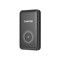 CANYON Vezeték Nélküli Powerbank, 10000mAh, USB-C / microUSB Input, USB-A / USB-C Output, 12V-1,5A, fekete - CNS-CPB1001B