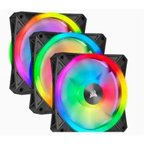 CORSAIR Rendszerhűtő Ventilátor, iCUE QL120 RGB + Lighting Node CORE Kontroller, 12cm, fekete, 3db / csomag Corsair