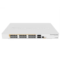 MIKROTIK Cloud Router Switch 24x1000Mbps (POE) + 4x10Gbit SFP + , Fémházas, Rackes - CRS328-24P-4S + RM