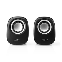 Nedis CSPR10020BK PC hangszóró 2.0, 12 W, 3,5mm sztereo jack, USB-ről táplált, hangerőszabályzó NEDIS