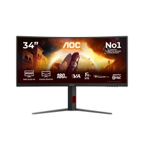 AOC Ívelt Gaming 180Hz VA monitor 34" CU34G4CA, 3440x1440, 21:9, 450cd / m2, 1ms, 2xHDMI / DisplayPort / 2xUSB, hangszóró AOC