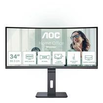 AOC ívelt monitor 34" CU34P3CV, 3440x1440, 21:9, 300cd / m2, 1ms, HDMIx2 / DisplayPort / USBx4 / USB-C / RJ45 AOC