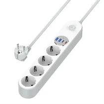 COLORWAY Hálózati elosztó, CW-CHE44PDW, 4 dugalj, 4xUSB (Type-C 2PD20W + 2USB QC3.0) (20 W), 2 m, fehér ColorWay