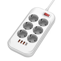 COLORWAY Hálózati elosztó, CW-CHE64PDW, 6 tápcsatlakozó / 4USB (C típusú PD20W + 3USB QC3.0) (38W) Fehér 2M ColorWay