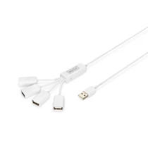 Digitus DA-70216 Slim Spider USB Hub 4-port White