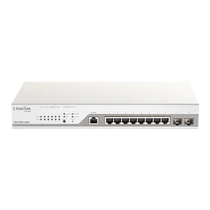 D-LINK Switch 8x1000Mbps(8xPOE)  + 2xGigabit SFP Fémházas, Menedzselhető (130W POE) + 1 év Nuclias, DBS-2000-10MP / E D-Link