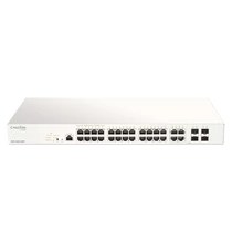 D-LINK Switch 24x1000Mbps(24xPOE) + 4xGigabit kombó Fémházas, Menedzselhető (193W POE) + 1 év Nuclias, DBS-2000-28MP / E D-Link