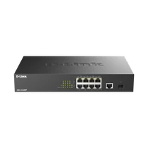 D-LINK Switch 8x1000Mbps(8xPOE) + 1xLAN(1000Mbps) + 1xSFP Menedzselhető Fémházas Asztali, DGS-1010MP / E D-Link
