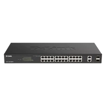 D-LINK Switch 24x1000Mbps (24xPOE) + 2xGigabit kombó SFP Fémházas Menedzselhető Rackes, DGS-1100-26MPV2 / E D-Link