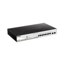 D-LINK Switch 8x1000Mbps (8xPOE) + 2xGigabit SFP Menedzselhető Rackes, DGS-1210-10MP