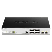 D-LINK Switch 8x1000Mbps (8xPOE) + 2xGigabit kombó SFP Menedzselhető Rackes (Metro), DGS-1210-10P / ME / E D-Link