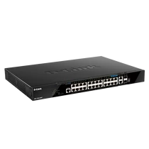 D-LINK Switch 24x1000Mbps(24xPOE) + 2x10G + 2xGigabit SFP+ Menedzselhető Rackes, DGS-1520-28MP