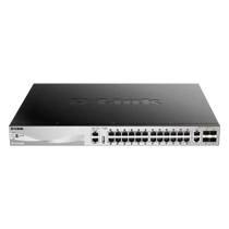 D-LINK Switch 24x1000Mbps(24xPOE) + 2xGigabit + 4xGigabit SFP+ Fémházas, Menedzselhető (370W POE), DGS-3130-30PS / E D-Link