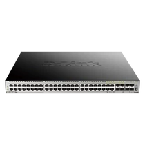 D-LINK Switch 44x1000Mbps(44xPOE) + 4xGigabit SFP+ + 4xGigabit SFP kombó Menedzselhető, Rackes (370W POE), DGS-3630-52PC D-Link