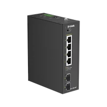 D-LINK Switch Ipari 4x1000Mbps(4xPOE) + 2x1000Mbps SFP, Rackes, DIS-100G-06P D-Link