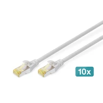 CAT 6A S/FTP PATCH CORD10P AWG 26/7 0.5 M 10 PIECES GREY