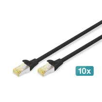 CAT 6A S/FTP PATCH CORD10P AWG 26/7 0.5 M 10 PIECESBLACK