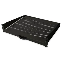EXTENDIBLE SHELF FIXED MOUNTING 2U 450MM DEPTH UP TO 30KG BLACK