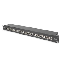 CAT6A CLASSEA PATCHPANEL 1U 24-PORT BLACK SHIELDED