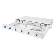 FIBER OPTIC SPLICE BOX LC OS2 1U 6XLC-DX CAS. PIGTAILS COUPLER