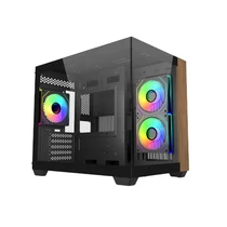 COOLER MASTER Ház ITX / Micro-ATX ELITE 481 Wood,Tápegység nélkül, Fekete Cooler Master