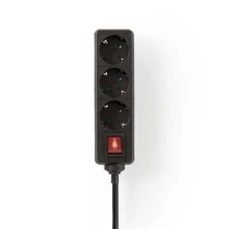 Nedis ESOC315F2BK 3 aljzatos kapcsolós elosztó, 1.5 m, 3680 W, 16 A, H05VV-F 3G1,5mm2 NEDIS