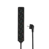 Nedis ESOC630F1BK 6 aljzatos elosztó, 3 m, 3680 W, 16 A, fekete NEDIS