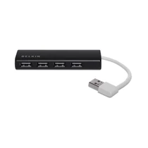 Belkin 4-Port Ultra-Slim Travel Hub Black/White