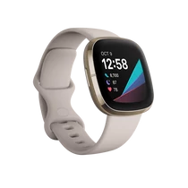 FITBIT Sense okosóra (Lunar White / Soft Gold Stainless Steel) FITBIT